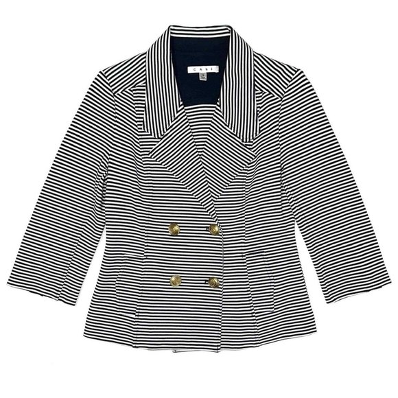 Cabi Small Blazer Suit Life Jacket Small Style 823 Nautical Stripe Anchor - Picture 1 of 12